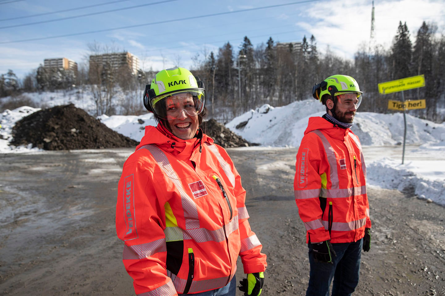 HR-sjef Karoline Granheim og økonomisjef Thomas Svankil i Veidekke Geomaterialer.